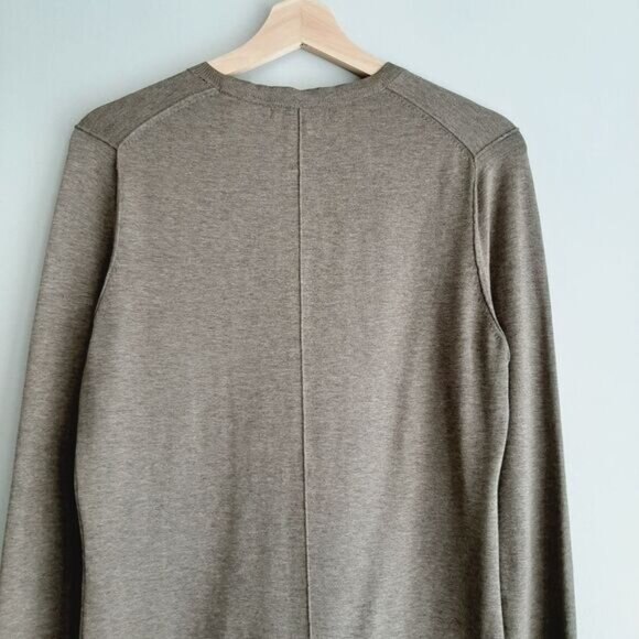 BANANA REPUBLIC Cardigan Button Down Silk Cotton Blend Green Grey Sz M Flawed - Picture 8 of 13